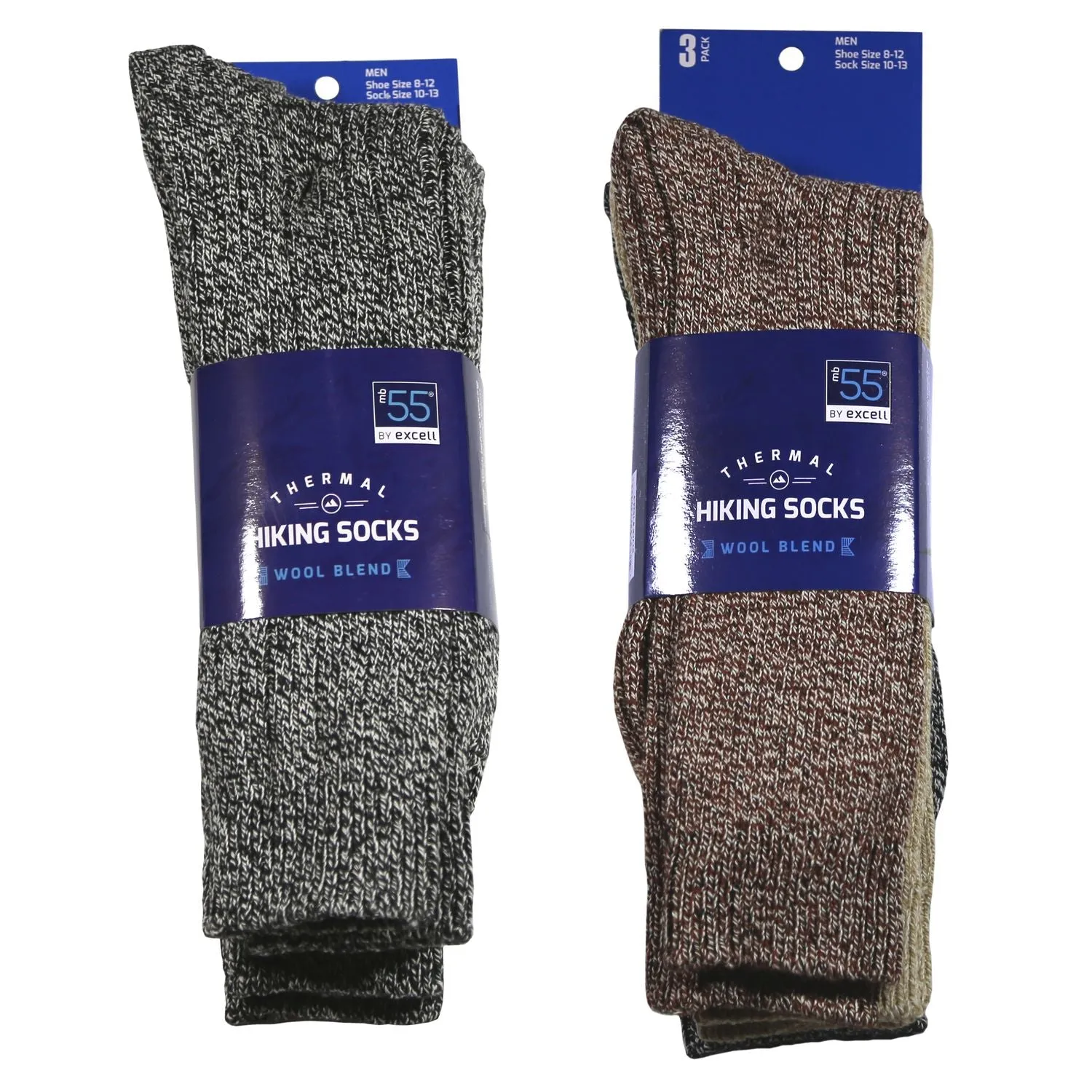 Merino Wool Socks, Warm Crew Thermal Socks For Winter, Men's and Women's Extreme Cold Weather Socks, Dark Colors, Size 10-13