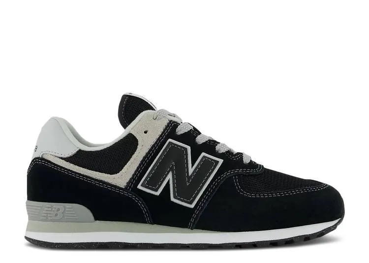 New Balance 574 BIG KID WIDE 'CORE PACK - BLACK WHITE' sneakers, black