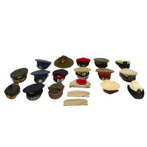 Original WWII to Cold War Military Hat Collection - Set of 23