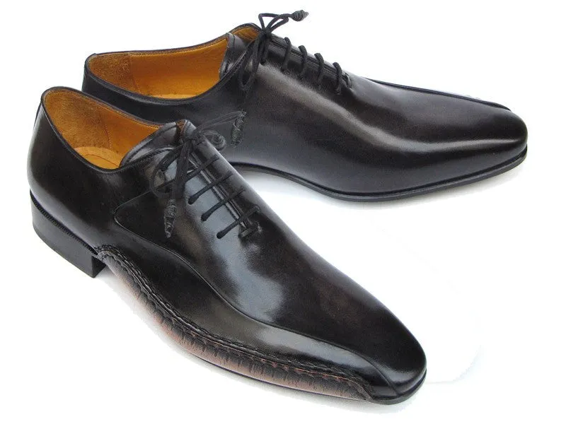 Paul Parkman Black Leather Oxfords - Side Handsewn Leather Upper And Leather Sole