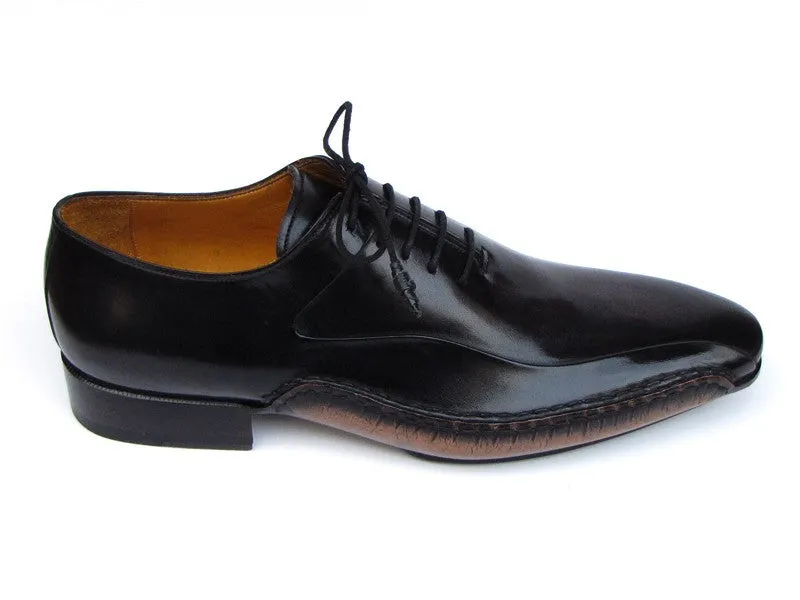 Paul Parkman Black Leather Oxfords - Side Handsewn Leather Upper And Leather Sole