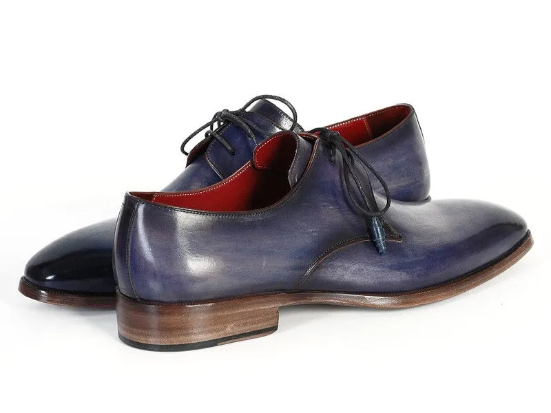 Paul Parkman Men's Blue & Navy Hand-Painted Derby Shoes