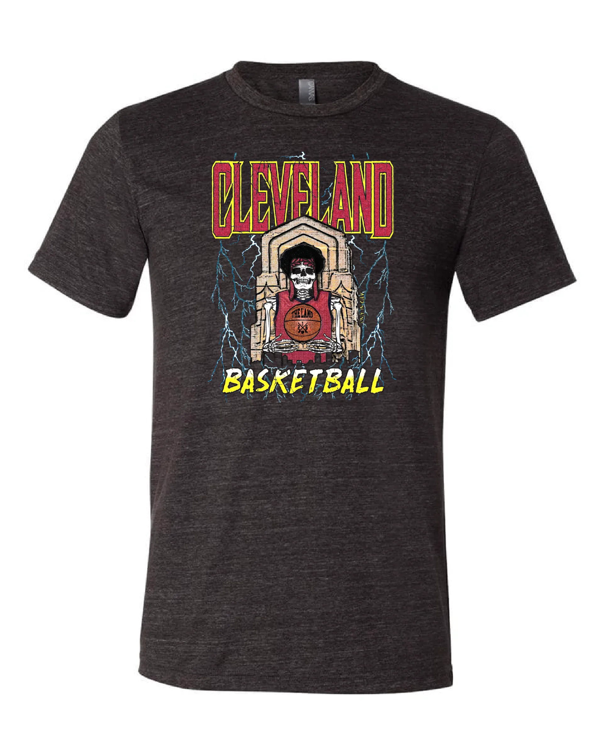 "Cleveland Basketball Skull" Design on Black