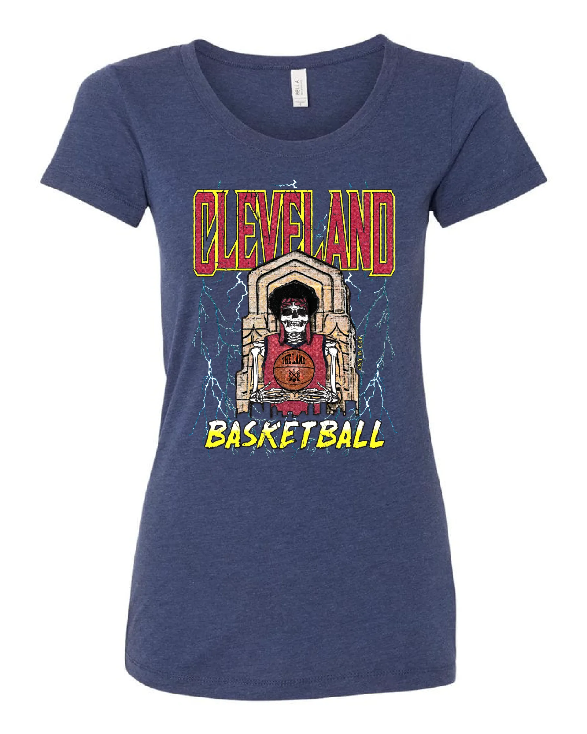 "Cleveland Basketball Skull" Design on Navy