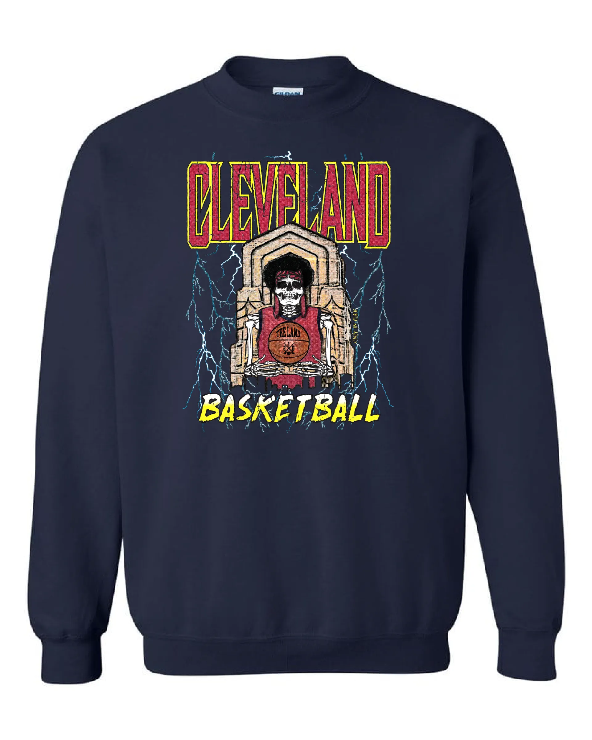 "Cleveland Basketball Skull" Design on Navy