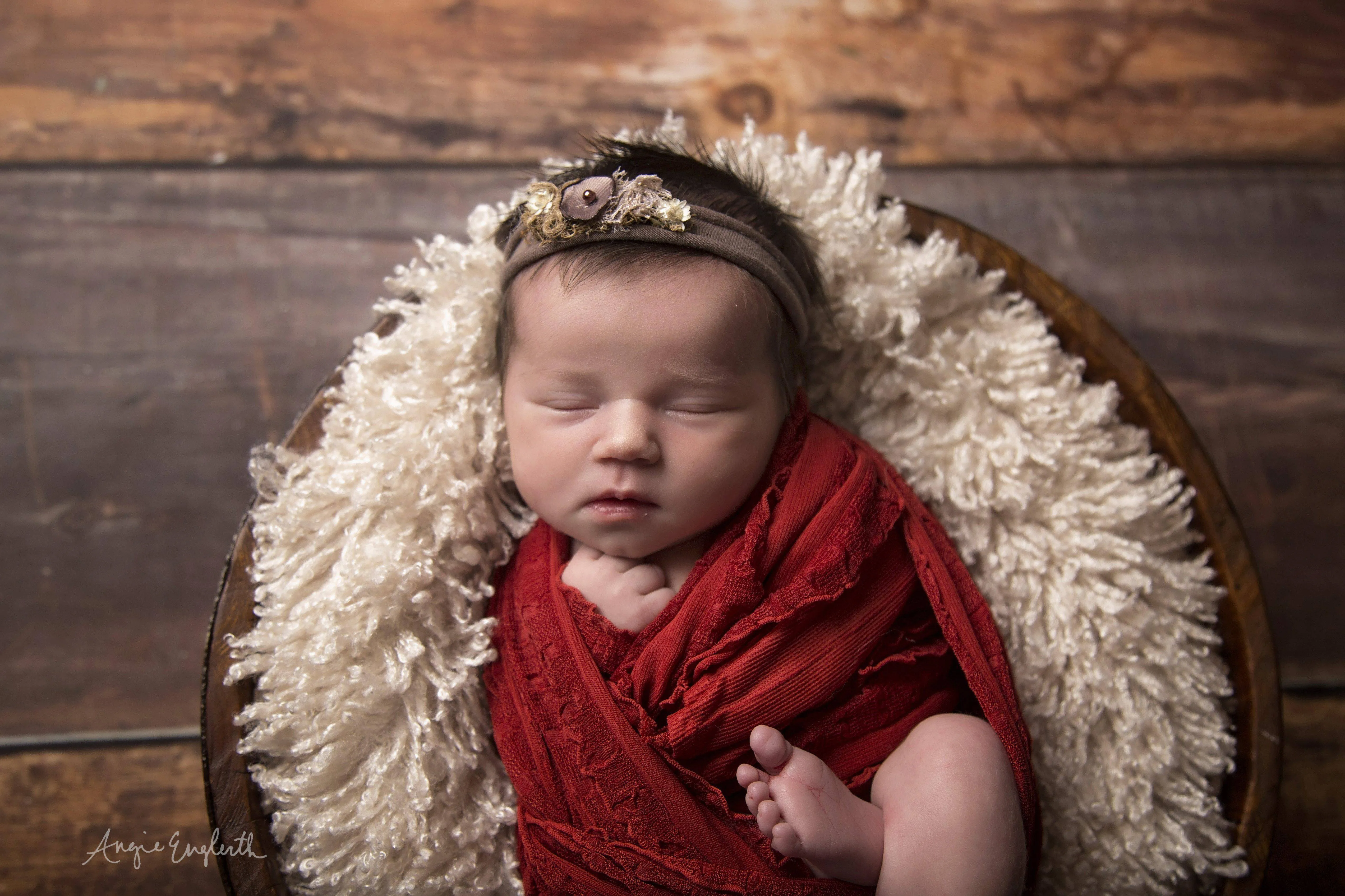 Ruffle Stretch Knit Baby Wrap in Red