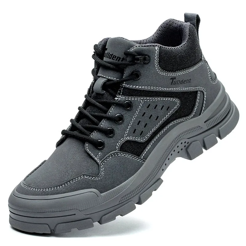 Safety Men with Steel Toe Cap Anti-Smash Work Sneakers Light Puncture-Proof Indestructible Shoes