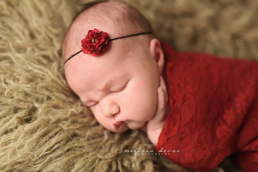 SALE Brick Red Stretch Lace Wrap 60X6