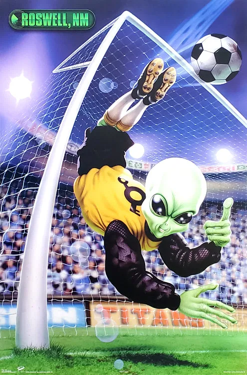 Soccer Goalie "Team Roswell" Alien Action Poster - Trends International