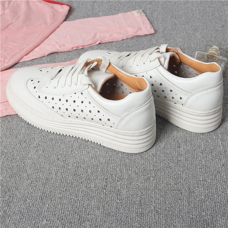 Soft Leather Women Platform Sneakers