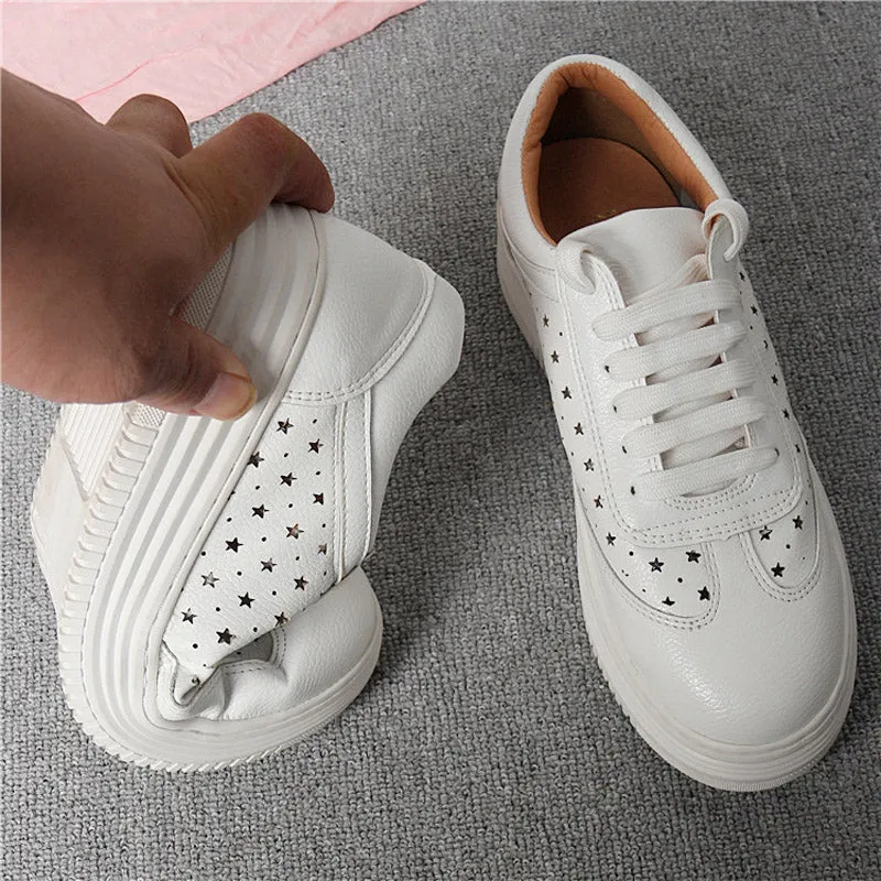 Soft Leather Women Platform Sneakers