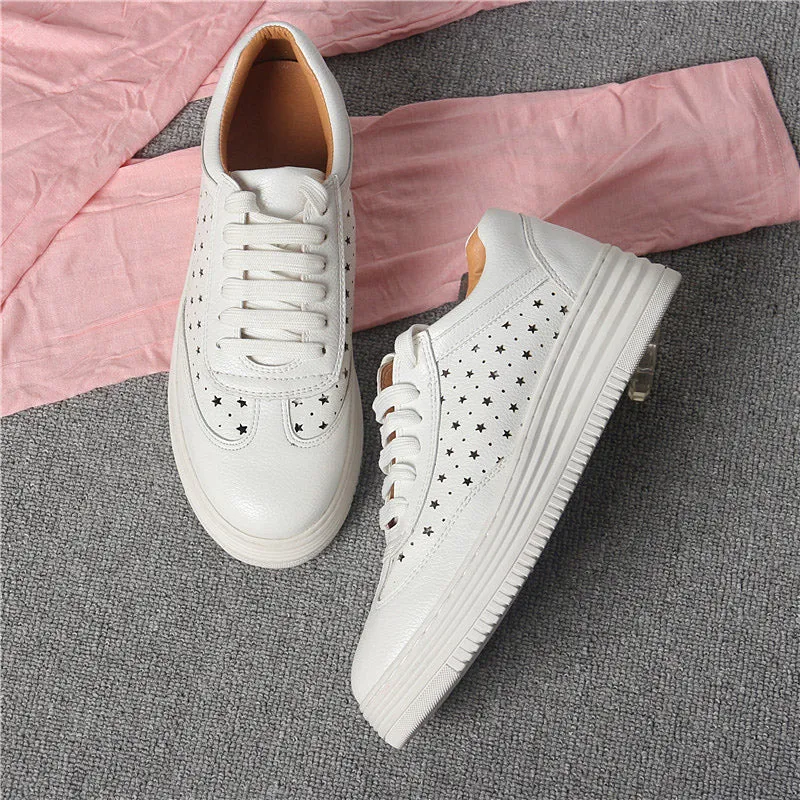 Soft Leather Women Platform Sneakers