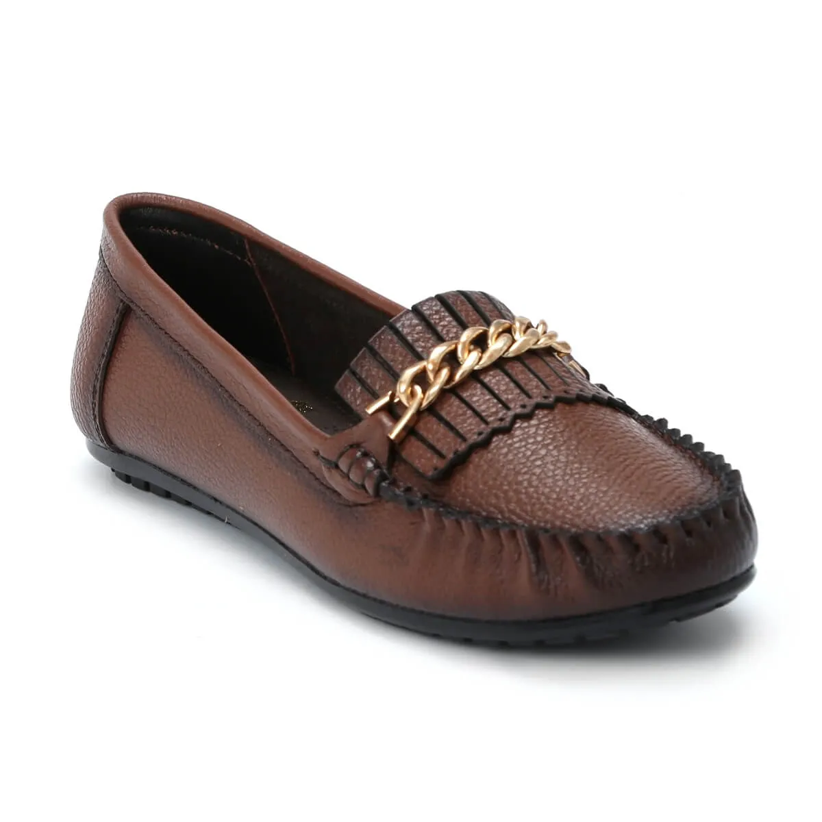 Trendy Chain Design Loafers for Women Fendy