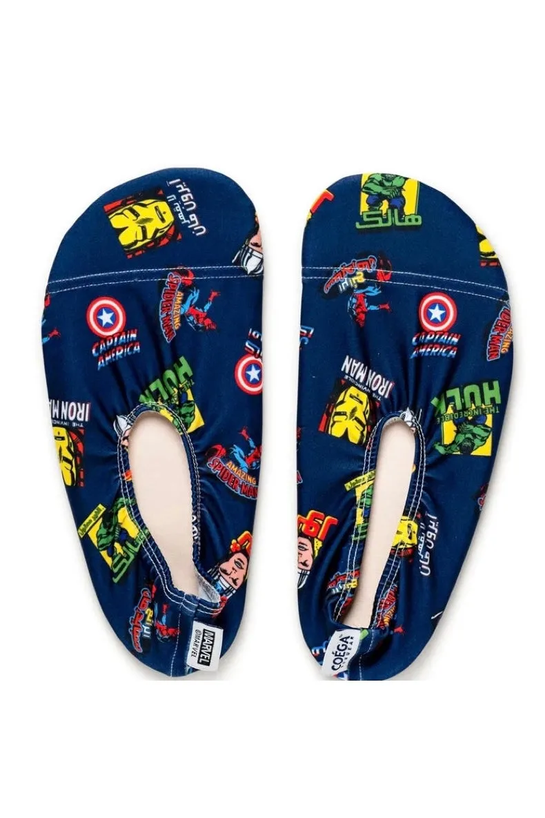 Youth Boys Pool Shoes Navy Marvel Heroes