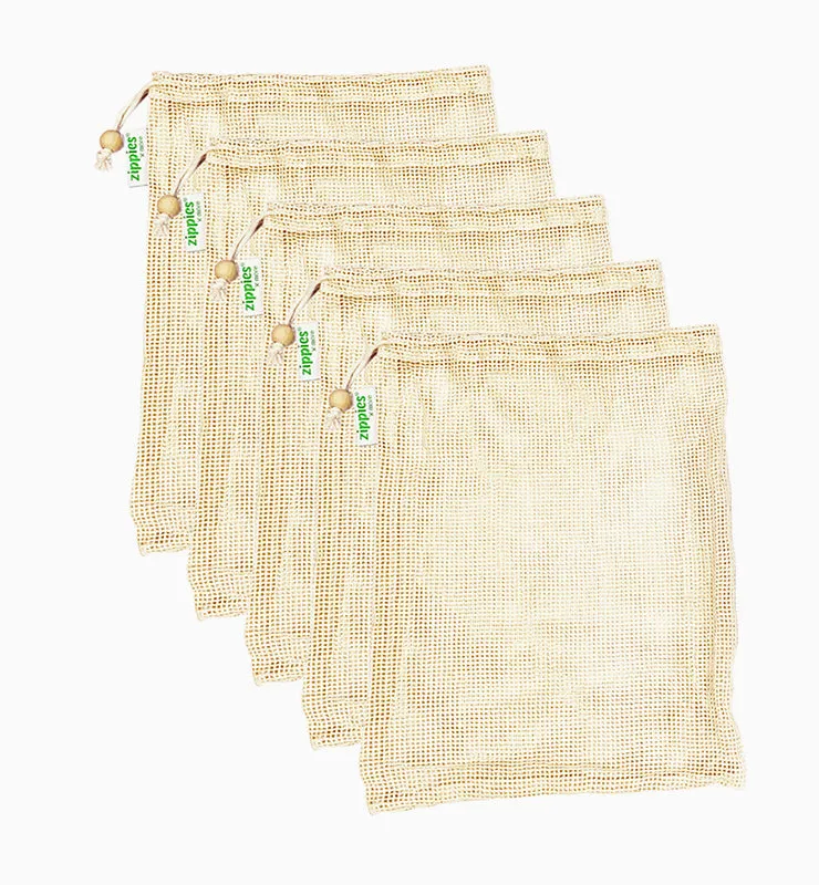 Zippies Cotton Mesh Produce Bags: Medium - Pack of 5