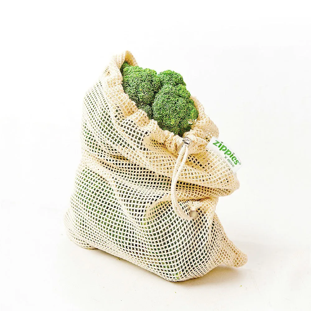 Zippies Cotton Mesh Produce Bags: Medium - Pack of 5